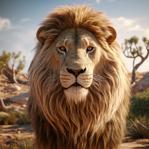 Realistic Madagascar Lion with Hairstyle