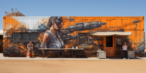 Wall mural painting of MadMax theme