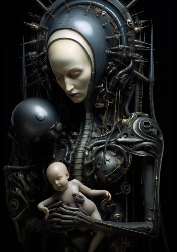 Madonna and Child  Artwork by H.R. Giger and Hieronymus Bosch