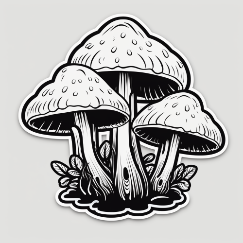 Minimalist magic mushroom pop culture sticker