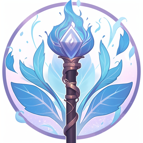 Mysterious magic wand icon on white background