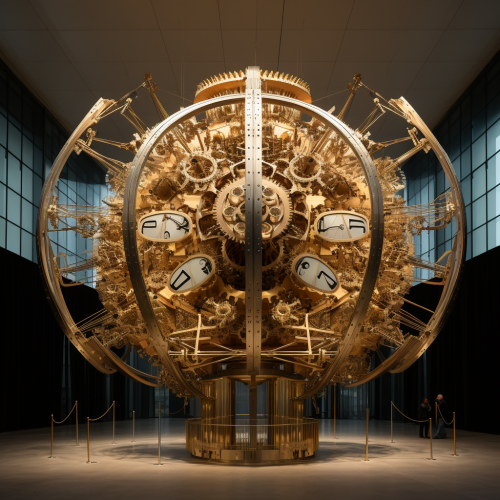 Art Deco golden time-telling device