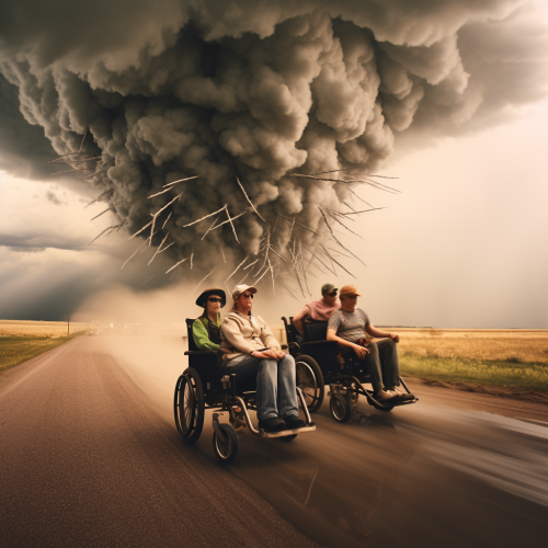 Wheelchair users in a mesmerizing tornado Wheelchair users in a mesmerizing tornado