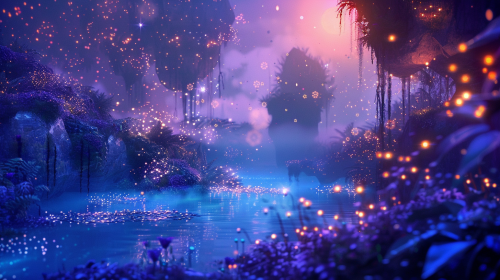 Surreal magical wizard garden image
