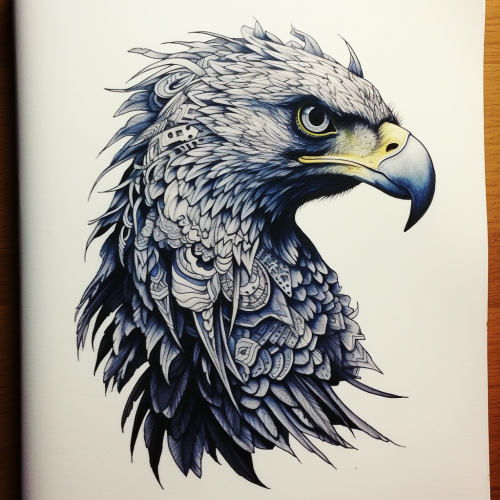 Majestic eagle-octopus with tentacled head