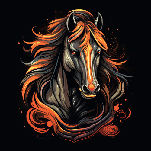 Majestic horse emblem on black background