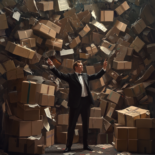 Male Conductor Leading Imaginary Orchestra Male Conductor Leading Imaginary Orchestra