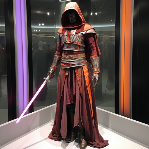 Male Jedi with Lightsaber and Maroon Armour