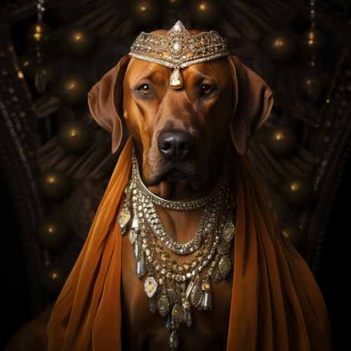 Male Rhodesian Ridgeback in Indian Kingdom Kings Couture Fashion and Jewellery