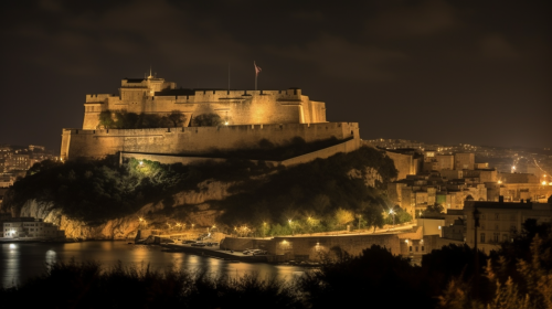 Night view of stunning Malta country landscape