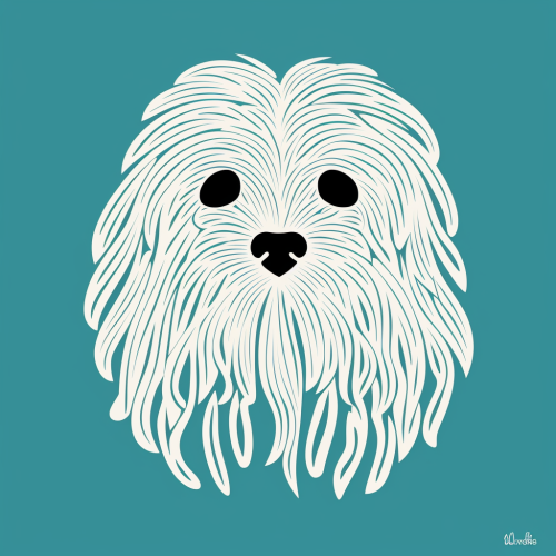 Keith Haring Style Maltese Dog Head