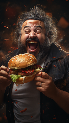 Man Eats Burger in One Bite