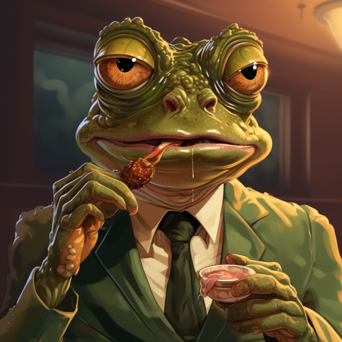 Man happily munching on frog Man happily munching on frog