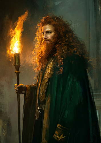 Man with Torch and Green Robe Man with Torch and Green Robe
