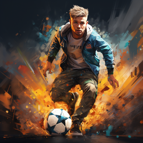 Soccer player in digital art