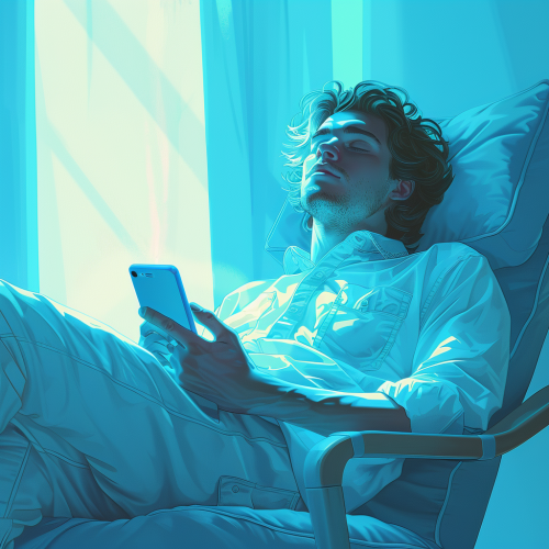 man sleeping with smartphone