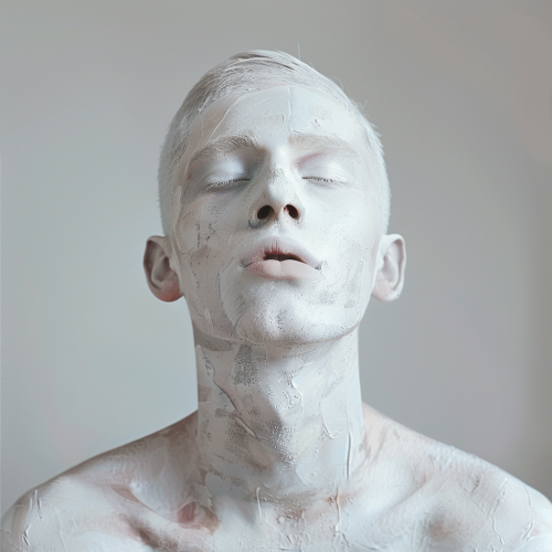 Man with Synthetic White Skin