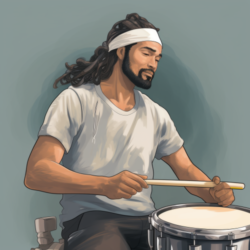 Illustration of a Man Drumming