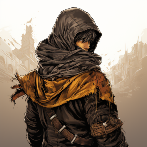 Man with gun and ninja attire