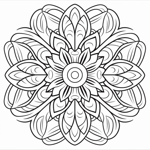 Mandala Feather Coloring Page Design