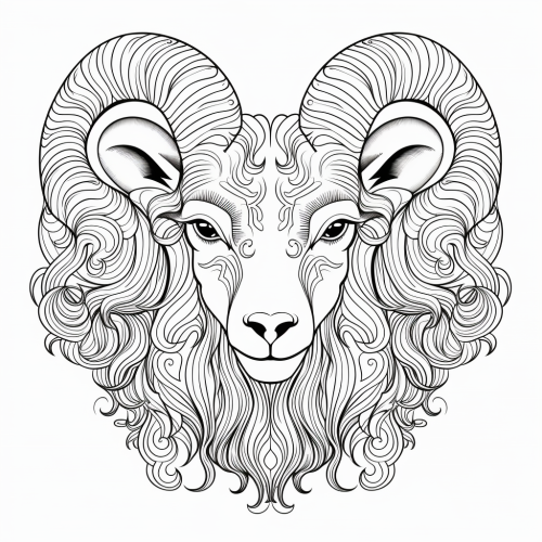 Symmetrical Mandala Goat Face