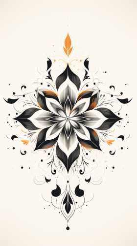 Simplified digital mandala tattoo design