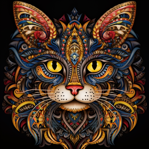Colorful Mandala Cat Image