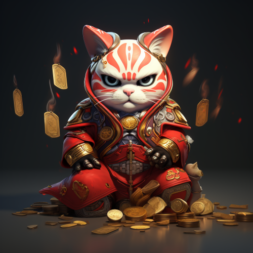 Aggressive cool maneki-neko character