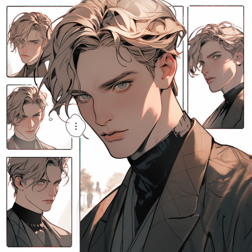 Slim young man with evil smile in manhwa and Lezhin comics