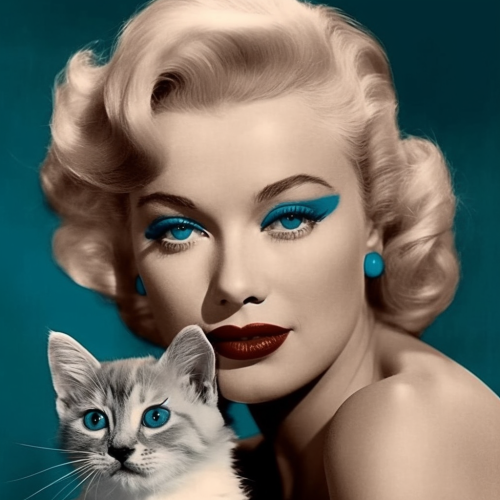Marilyn Monroe cat with blue eyes