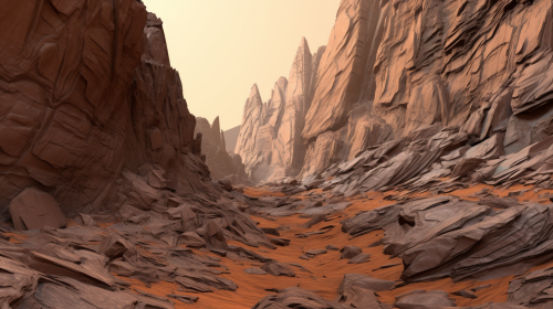 Panoramic view of Mars canyon
