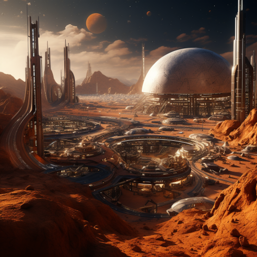 Futuristic Mars Civilization Concept