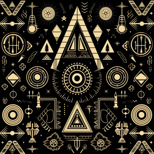 Black and White Masonic Symbols Pattern