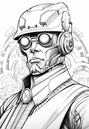 Black and white matrix future coloring page