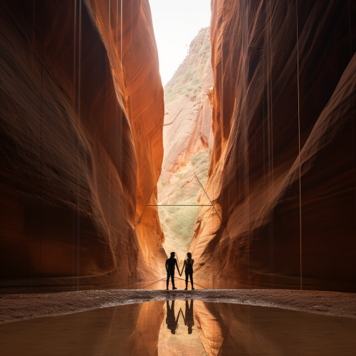 Matrix trio in Zion with futuristic architecture