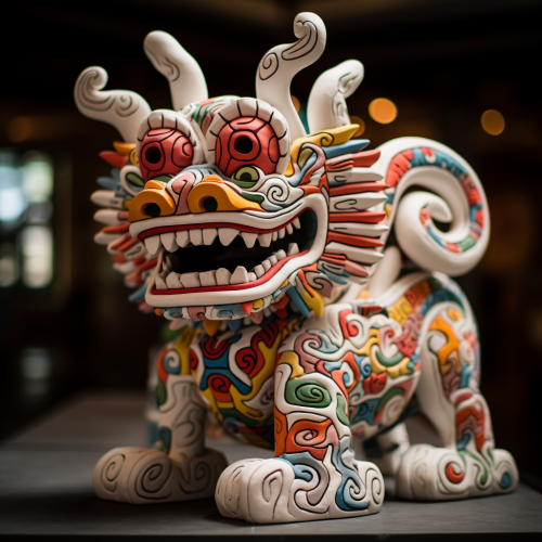 Keith Haring's Mayan Dragon Sculpture Art