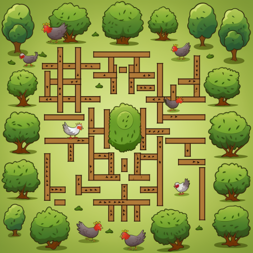 Maze path with exit and tesla