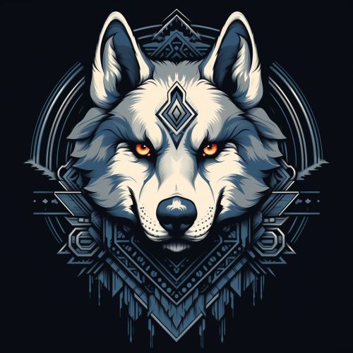 Mean Husky wearing Gothic Tshirt illustration