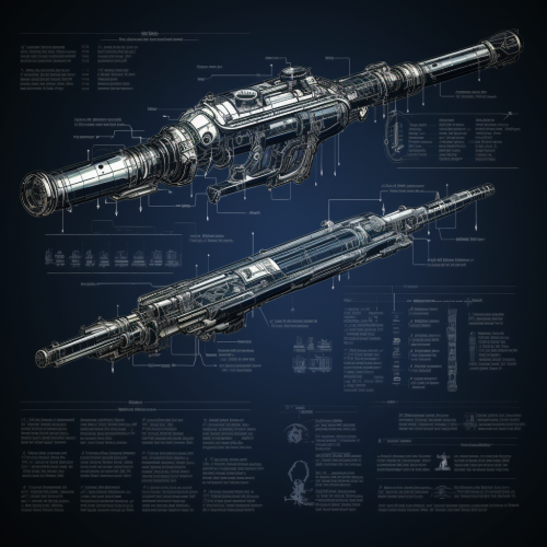 Detailed Mech Sword Blueprint Schematic