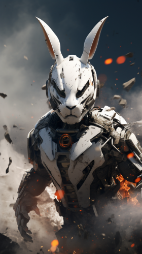 Mechanical Rabbit Transformers Fight Explosion Picture