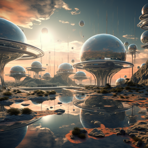 Futuristic mediation landscape image Futuristic mediation landscape image