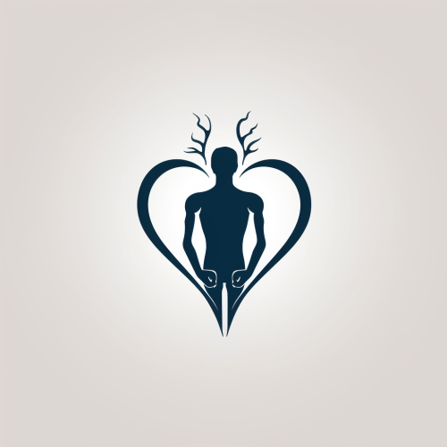 Minimal Medical Logo with Silhouette and Heart Veins