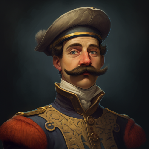 Medieval prince fixing his silly mustache