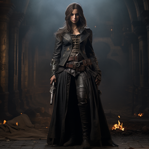 Brave Medieval Witch Hunter in Action