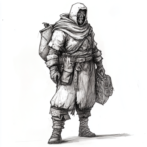 Medieval merchant on lonely road