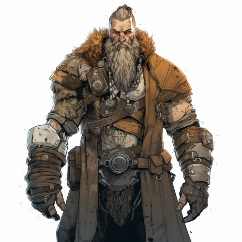 Futuristic Viking in Cyberpunk Comic Artwork Futuristic Viking in Cyberpunk Comic Artwork