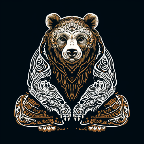 Meditating Buddhist Bear of Love Artwork