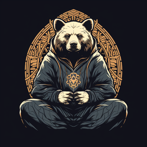 Meditating Buddhist Bear Love Light