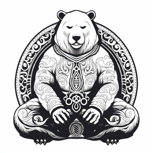 Meditating bear vector design