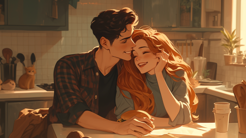 Mediterranean couple laughing eating burger